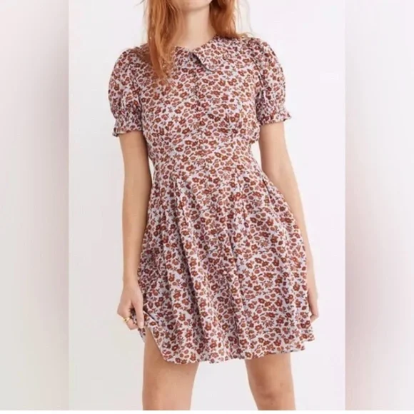 Madewell Rust Floral Midi Dress 10 - Picture 11 of 14